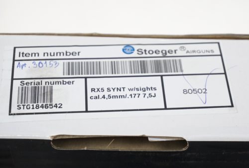 Пневматическая винтовка Stoeger RX5 Synthetic