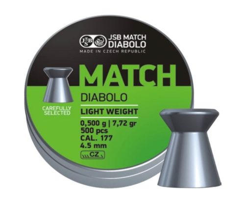 Пули JSB Green Match Diabolo Light 4,5 мм, 0,50 грамм, 500 штук