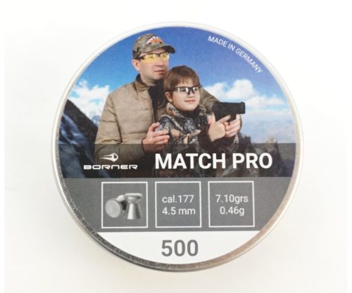 Пули Borner Match Pro 4,5 мм, 0,46 грамм, 500 штук