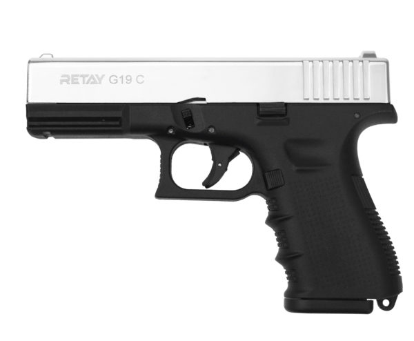 Охолощенный пистолет Retay Glock 19C (Никель)