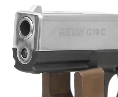 Охолощенный пистолет Retay Glock 19C (Никель)